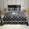 Louis Vuitton Black Monogram Comforter Bedding Set