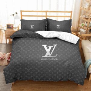 LV Grey Monogram Bedding Set Queen