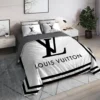 Basic White And Grey Louis Vuitton Bedding Set