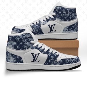 Louis vuitton monogram blue high air jordan sneakers hot 2025 M0602006