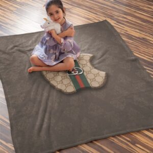 Gucci Apple Luxury Brand Logo Premium Blanket Fleece Home Decor