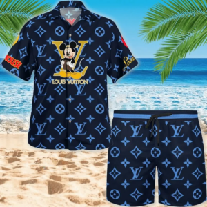 LV Mickey Mouse Disney Luxury Brand Premium Fashion Hawaii Set For Men TH3200186