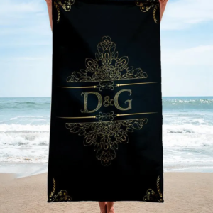Dolce & Gabbana Black Premium Beach Towel Luxury Brand - TH3200653
