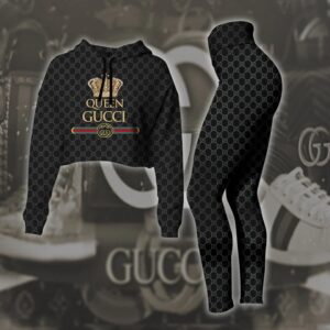 Gucci Queen Croptop Hoodie Leggings For Women M2212017