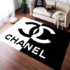 Chanel Black White Luxury Area Rug For Living Room Bedroom Carpet Home Decor LVT00385