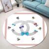 Chanel Logo White Luxury Brand Fashion Round Rug Carpet Home Decor Special Gift LVT00394