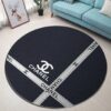 Chanel White Black Luxury Brand Fashion Round Rug Carpet Home Decor LVT00417