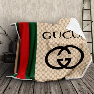 Gucci Beige Fashion Logo Luxury Brand Blanket Fleece Home Decor LVT00260