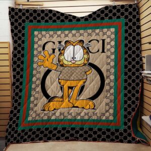Gucci Garfield Logo Luxury Brand Premium Quilt Blanket Fleece Home Decor LVT00119
