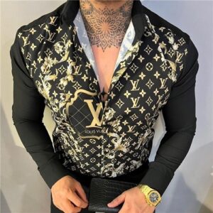 Limited LV Long Sleeve Button Shirt for Men Hot 2026 LILL1115
