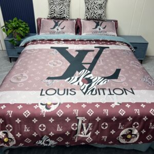 Louis Vuitton Blue Monogram Luxury Brand Bedding Set LVT00461