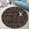 Louis Vuitton Brown Logo Luxury Brand Fashion Round Rug Carpet Home Decor Special Gift LVT00404