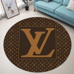 Louis Vuitton Brown Luxury Brand Fashion Round Rug Carpet Home Decor LVT00420