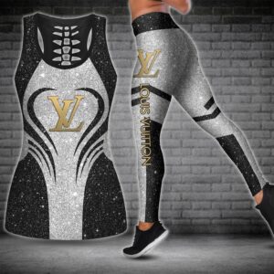 Louis vuitton black tank top leggings lv luxury clothing clothes outfit gym for women hot 2023-PM00274