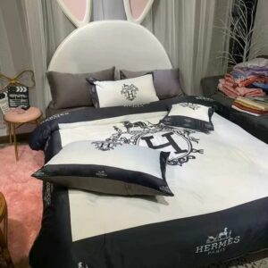 Hermes Limited Luxury Brand Bedding Set Home Decor - Max010086