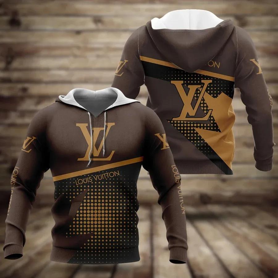 Fashion Luxury Brand LV, Louis Vuitton Brown Unisex Hoodie For Men Women_005