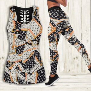 Louis Vuitton hublot tank top leggings luxury brand clothing clothes outfit gym for women hot 2023 - Max07679