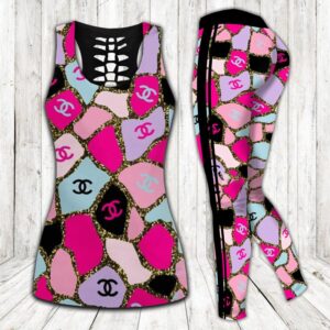Chanel hublot tank top leggings luxury brand clothing clothes outfit gym for women hot 2023 - Max07685