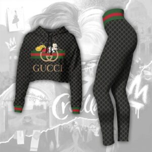 Gucci Croptop Hoodie Leggings For Women Luxury Brand Clothing Clothes Outfit-Max08467