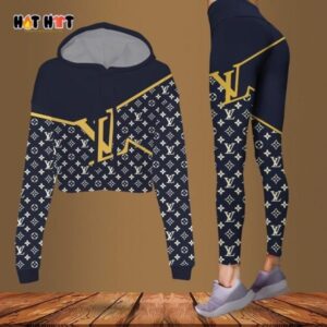 L.Vuitton Croptop Hoodie Leggings For Women Luxury Brand Clothing Clothes Outfit-Max08485