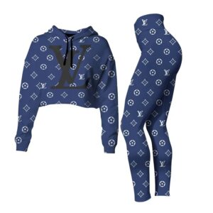 L.Vuitton Croptop Hoodie Leggings For Women Luxury Brand Clothing Clothes Outfit-Max08514