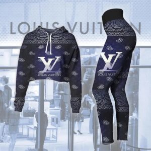 L.Vuitton Croptop Hoodie Leggings For Women Luxury Brand Clothing Clothes Outfit-Max08518