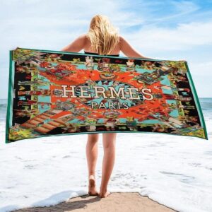 Hermes  Soft Cotton Bath Large Beach Towel Hot 2023 Item Fashion - Max09536