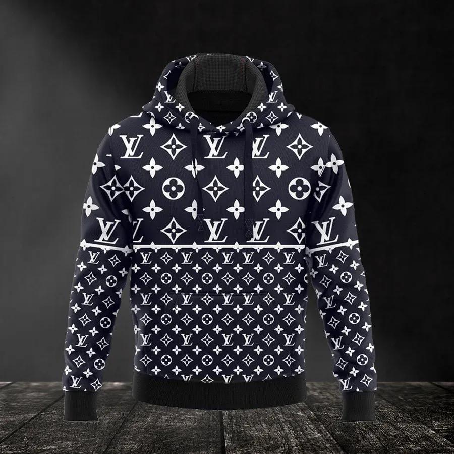 Fashion Luxury Brand LV, Louis Vuitton Navy Unisex Hoodie For Men Women