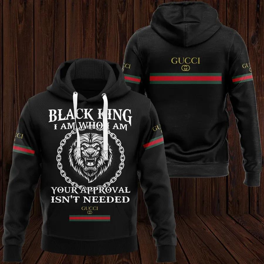 Gucci Black King Unisex Hoodie, Gucci Logo Hoodie For Men Women