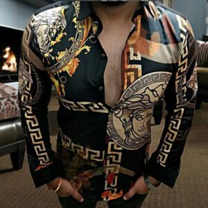 Limited Versa.ce Long Sleeve Button Shirt for Men Hot 2026 PEA31108