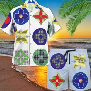 LV LV Hawaii Shirt Shorts Set Luxury Beach Clothing Clothes Outfit For Men PEA31466