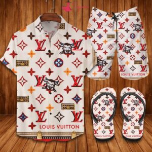 LV LV Hawaii Shirt Shorts Set Luxury Beach Clothing Clothes Outfit For Men PEA31508