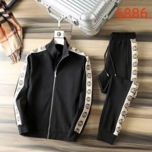 Limited Stand Collar Jacket + Sweatpants Versa.ce Luxury Brand Unisex Hot Gift PEA32011