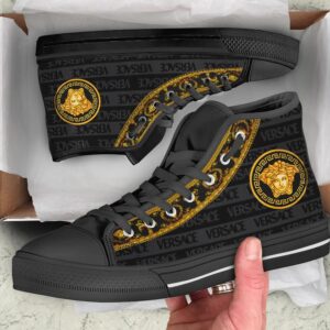 Gianni Versa.ce Black Gold High Top Shoes Sneakers Hot 2025 For Men Women PEA5003