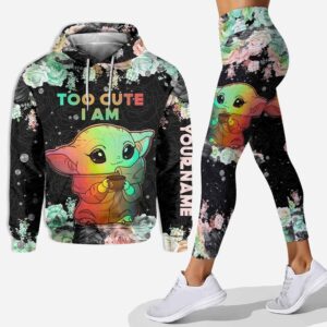 Personalized baby yoda hoodie leggings adults men women kids star wars clothes gifts for fans ht 15 111 Hoodie Leggings Set-PM00347