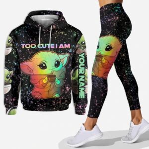 Personalized baby yoda hoodie leggings adults men women kids star wars clothes gifts for fans ht 21 116 Hoodie Leggings Set-PM00361