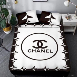 Coco Chanel Black And White Air Plane Bedding Set