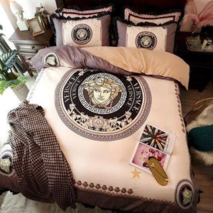 Best Versa.ce Logo In Beige Background Bedding Set