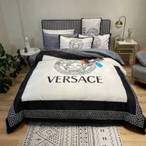 Best VS White And Navy With Ancient Frame  Bedding Set