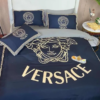 Versa.ce Golden Logo In Navy Background Most Comfortable Bedding Set
