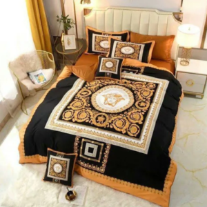 Versa.ce Royal Golden Squares Bedding Set King Size