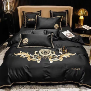 VS Royal Black And Gold Bedding Set King Size