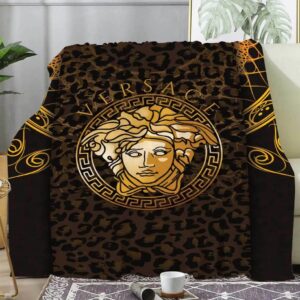 Versace Brown Medusa Luxury Brand Premium Blanket Fleece Home Decor LVT00266