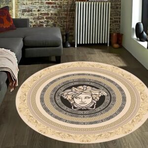 Versace Medusa Greek Round Rug Carpet Luxury Brand Fashion Home Decor LVT00457