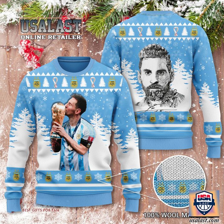 Lionel Messi Champions World Cup 2022 Ugly Sweater - This is awesome and unique