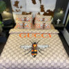 GC Bee In Monogram Background Bedding Set King