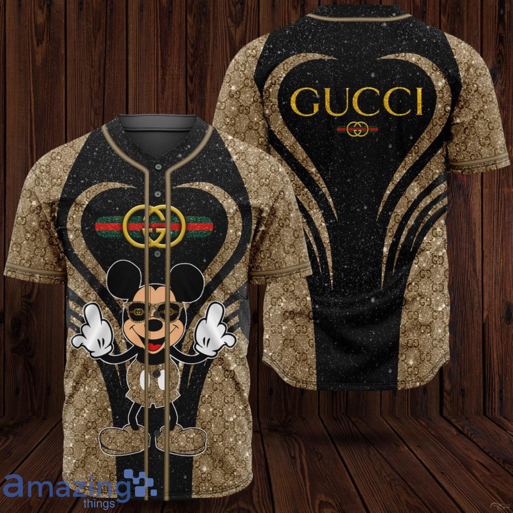 Gucci Mickey Mouse Glittle Baseball Jersey Clothes Sport For Men Women