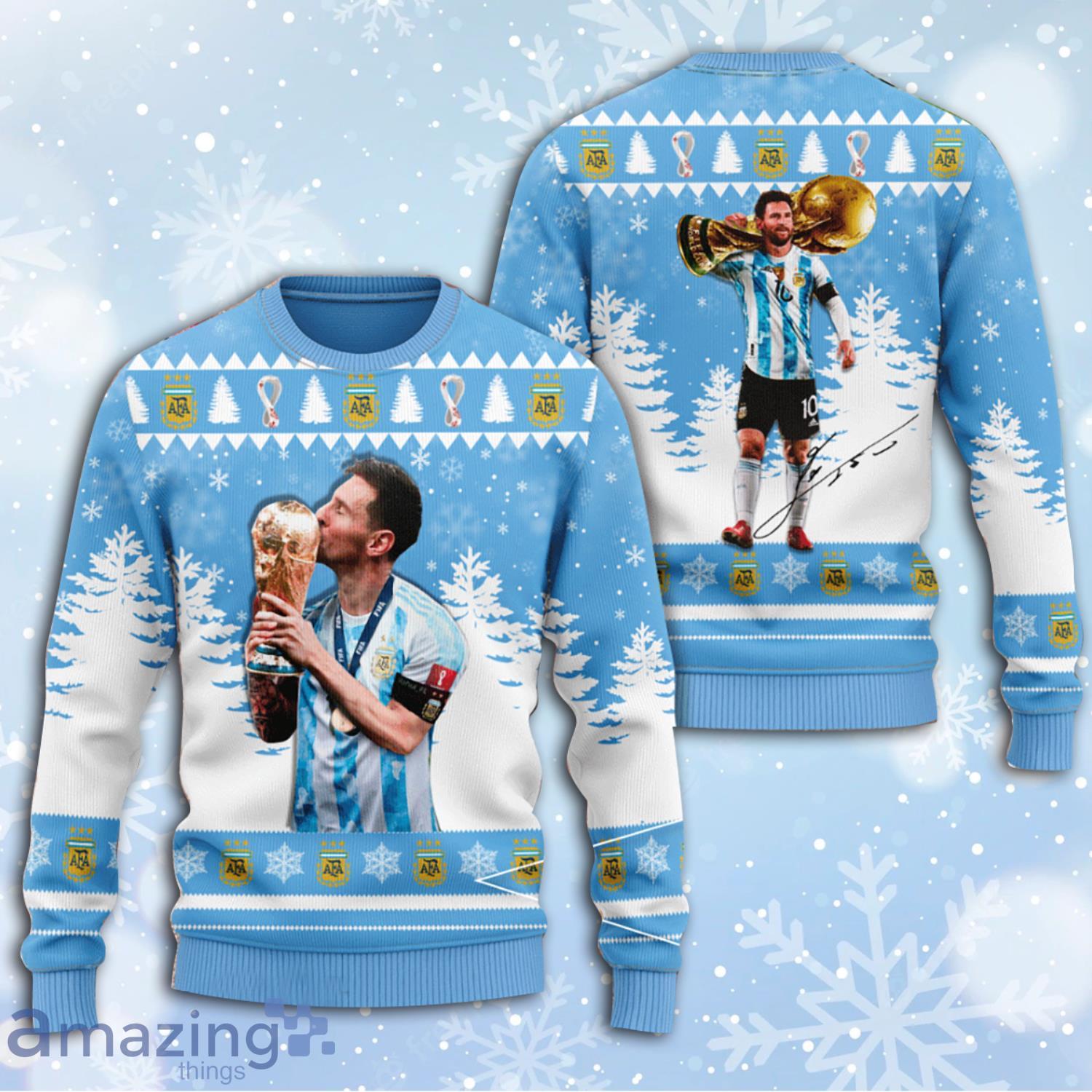 Lionel Messi Goat FIFA World Cup 2022 Christmas Ugly Sweater
